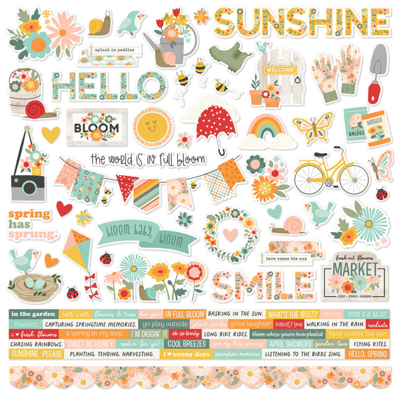 Simple Stories - Full Bloom 12x12 Cardstock Sticker