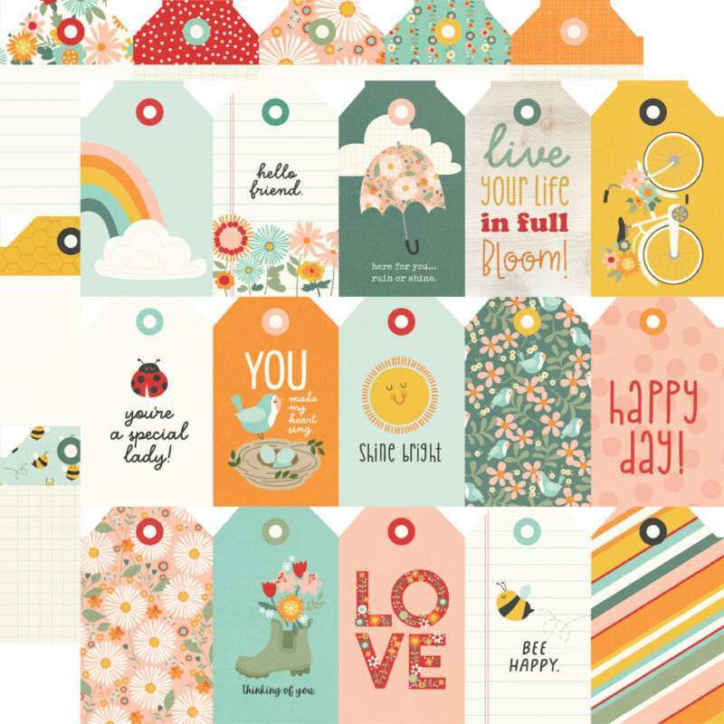 Simple Stories - Full Bloom 12x12 Paper - Tags