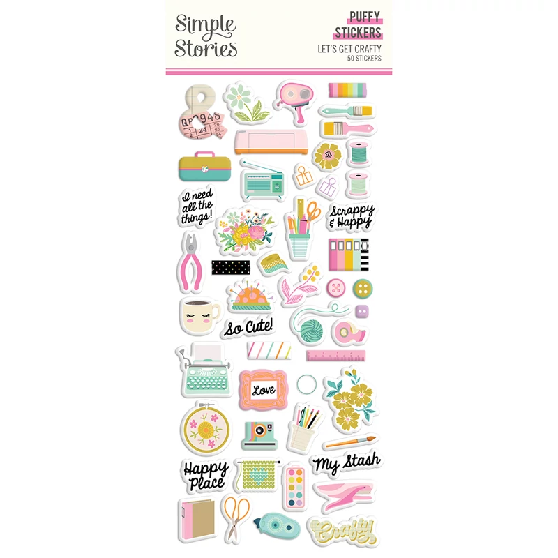 Simple Stories - Let's Get Crafty Puffy Stickers