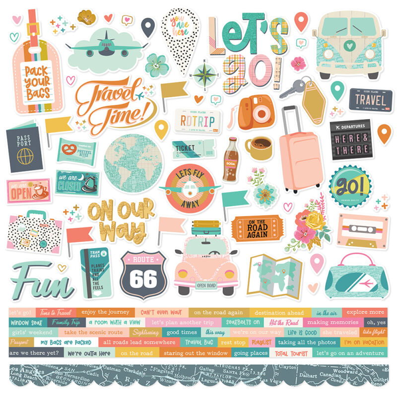 Simple Stories - Let's Go 12x12 Cardstock Stickers