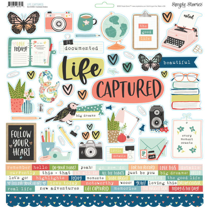 Simple Stories - Life Captured 12x12 Cardstock Sticker