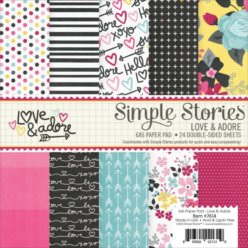 Simple Stories Love Adore 6x6 set papirjev