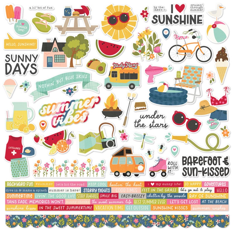 Simple Stories - Summer Lovin' 12x12 Cardstock Sticker