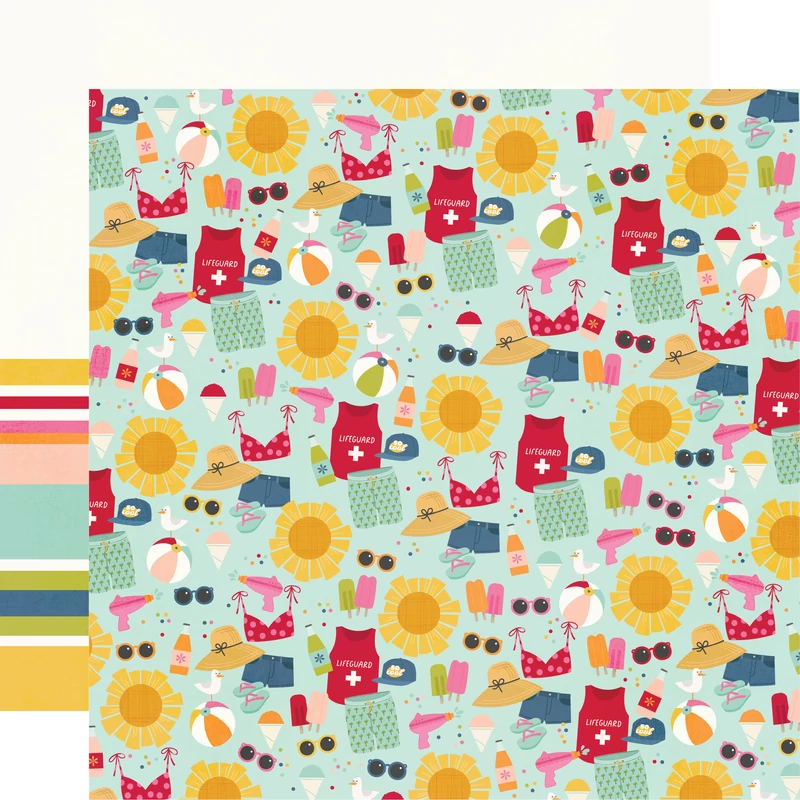 Simple Stories - Summer Lovin' 12x12 Paper - Bright & Sunny