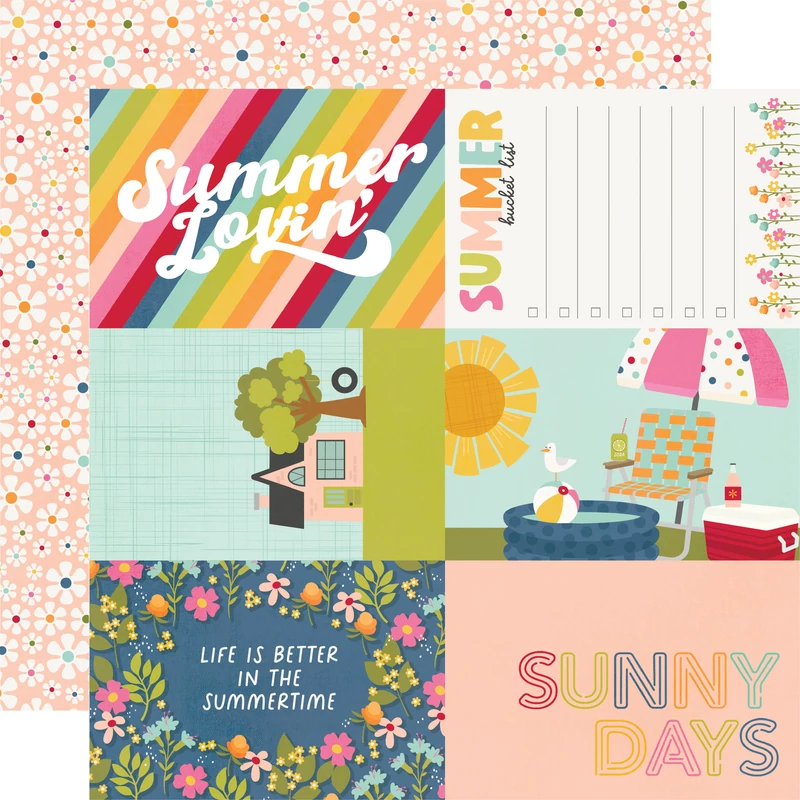 Simple Stories - Summer Lovin' 12x12 Paper - 4x6 Elements