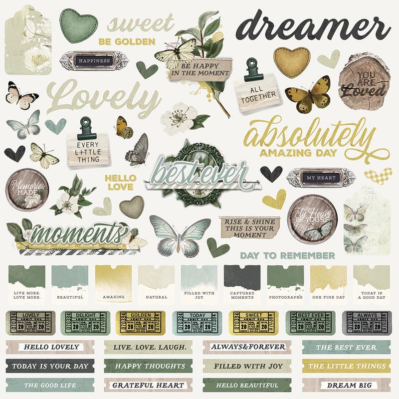 Simple Stories -  Weathered Garden 12x12 Cardstock Sticker