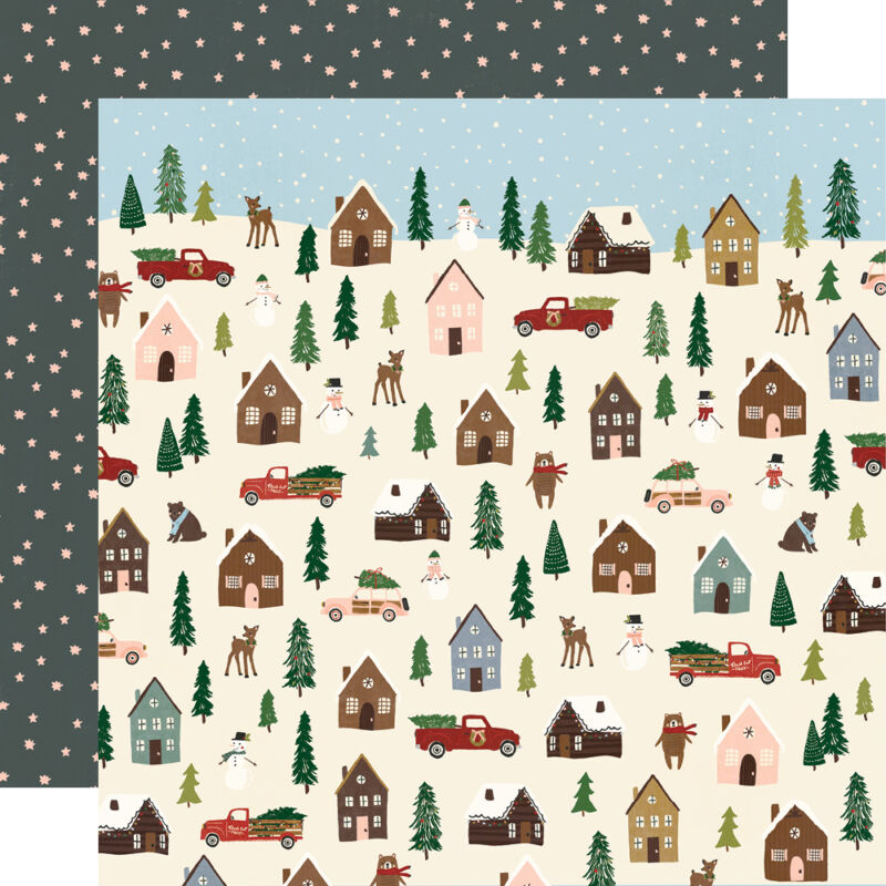 Simple Stories - Winter Cottage 12x12 Paper - Winter Wonderland