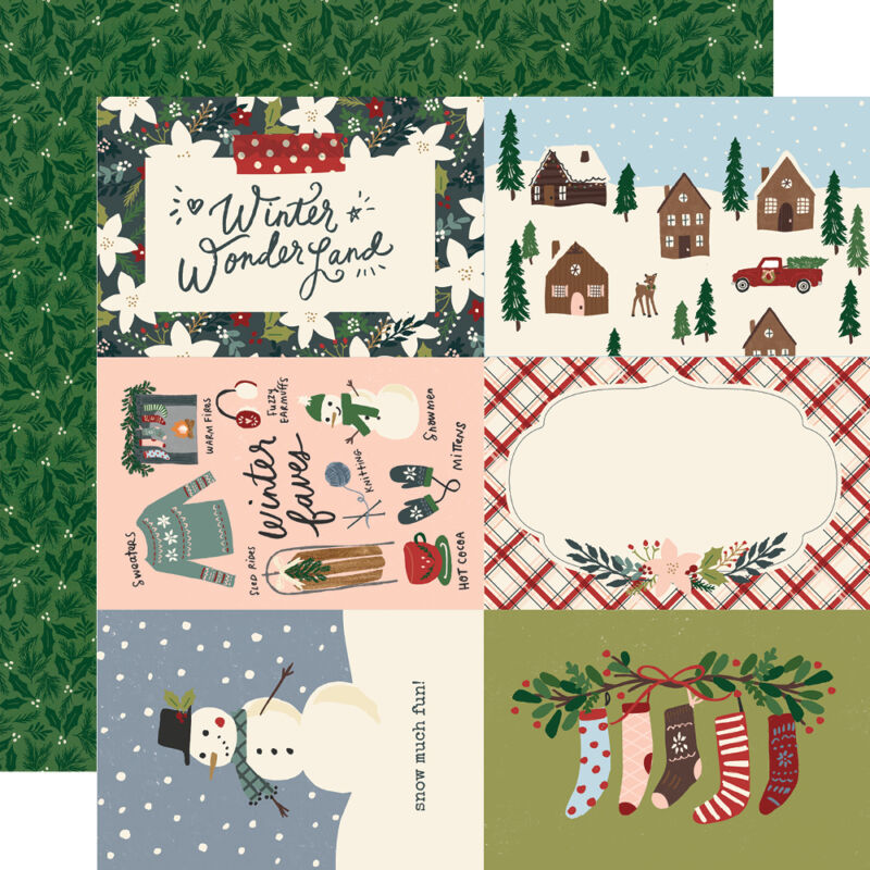 Simple Stories - Winter Cottage 12x12 Paper - 4x6 Elements