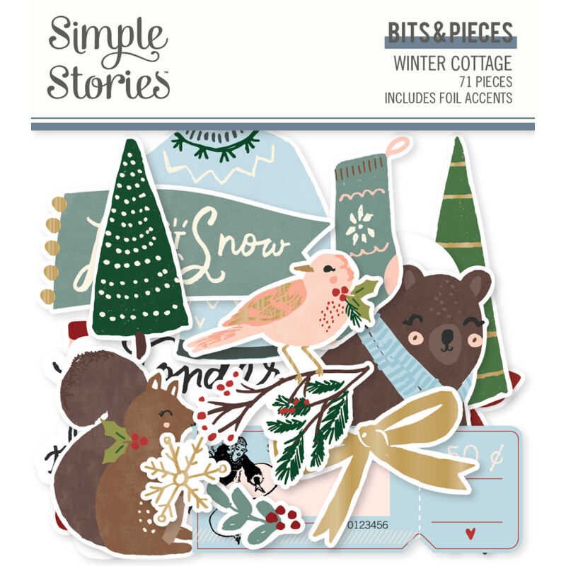 Simple Stories - Winter Cottage Bits & Pieces Die Cut  (71 pieces)