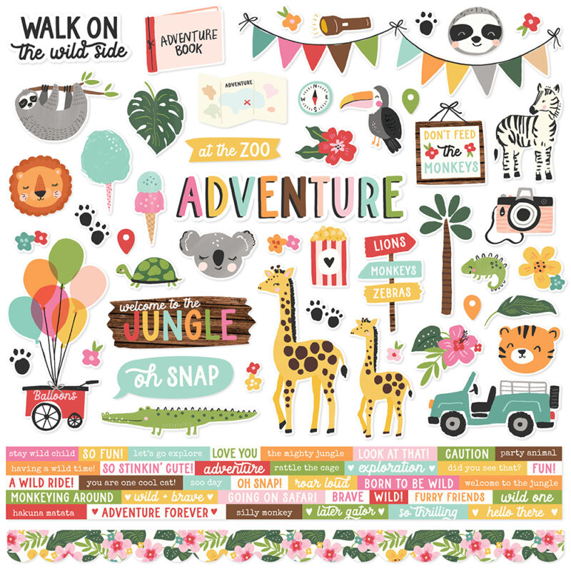 Simple Stories - Into the Wild 12x12 Cardstock Stickers
