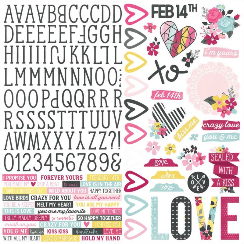 Simple Stories Love Adore 12 x 12 Stickers