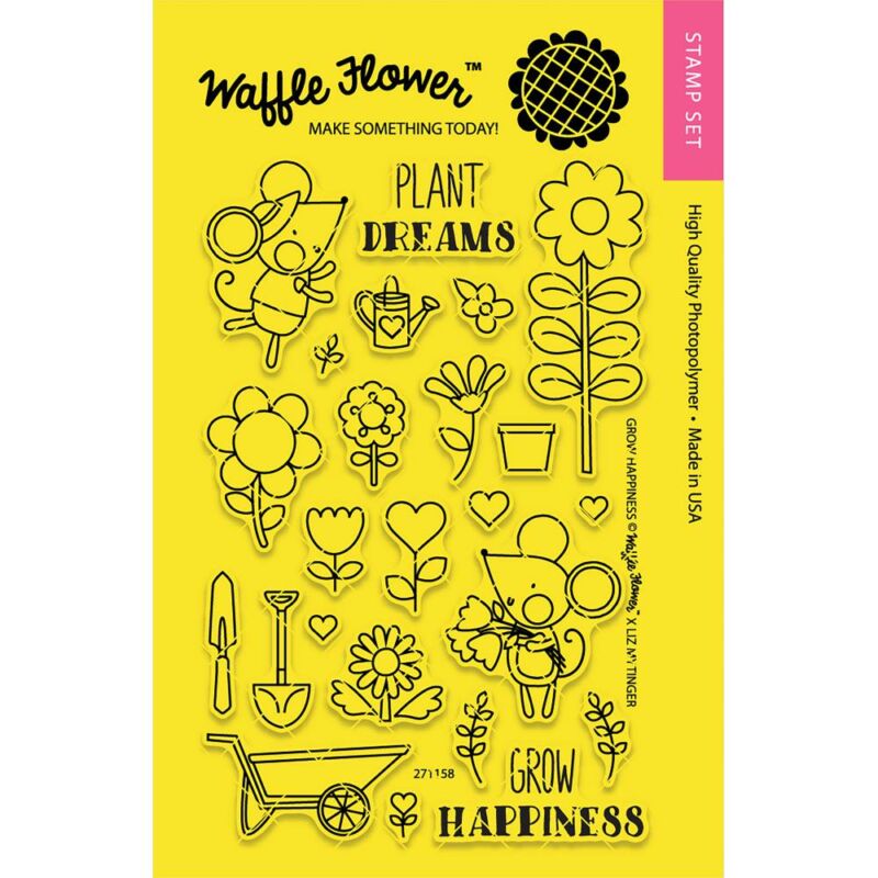 Waffle Flower Clear Stamp - Grow Happiness