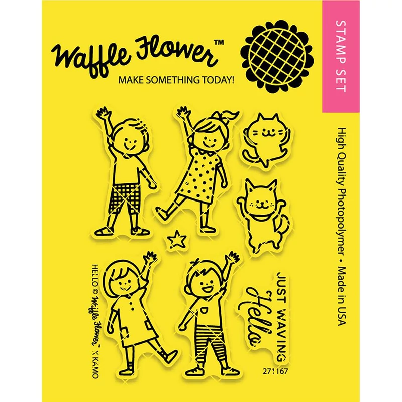Waffle Flower Clear Stamp - Hello 