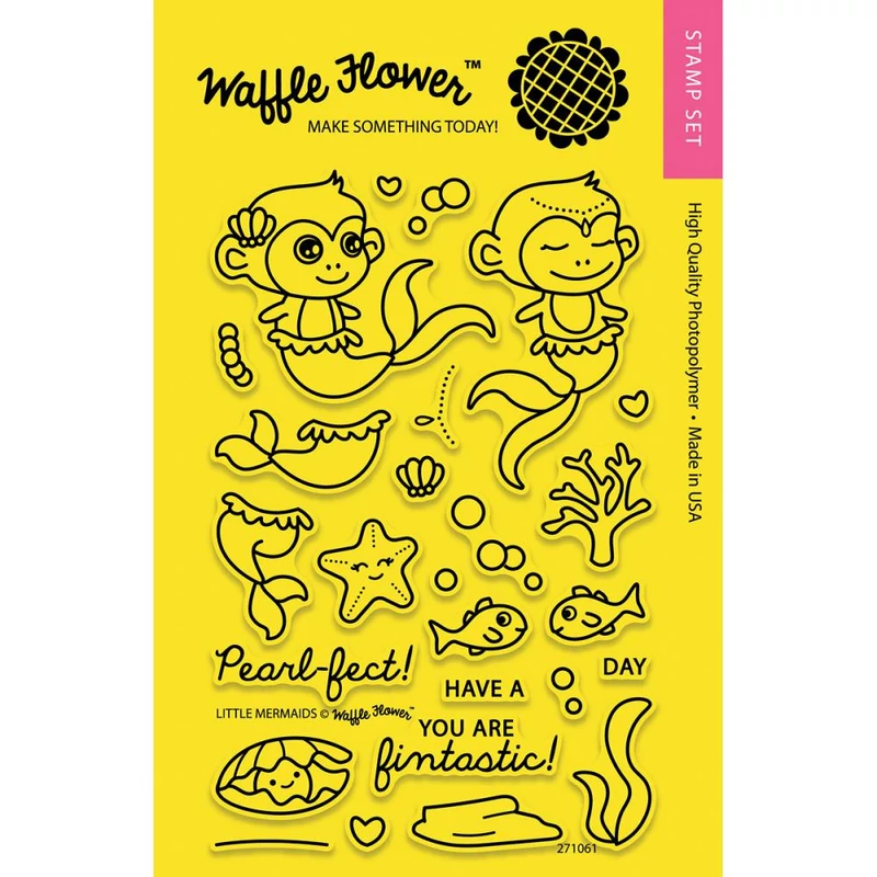 Waffle Flower Clear Stamp - Little Mermaids