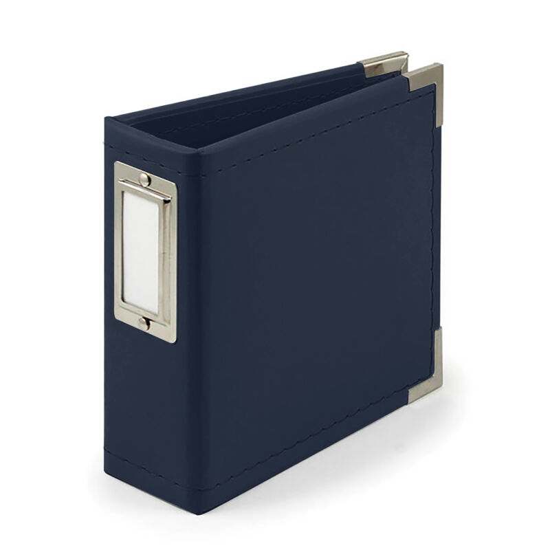 We R Memory Keepers - 4x4 Classic Leather Album - Navy