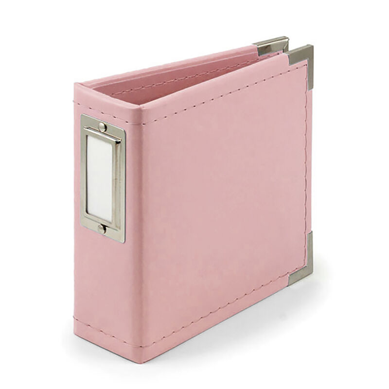 We R Memory Keepers - 4x4 Classic Leather Album - Pretty Pink