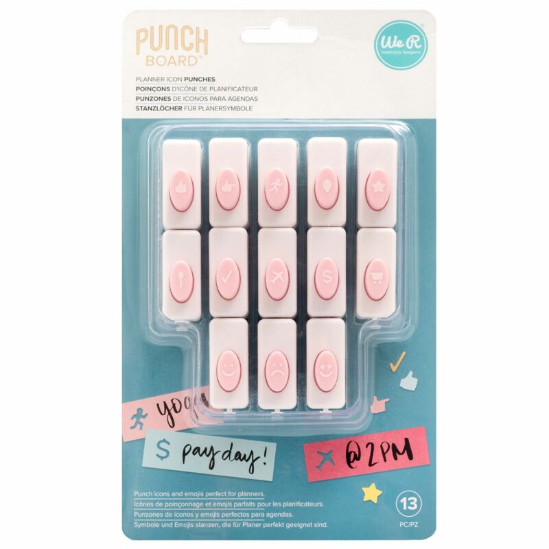 We R Memory Keepers - Word Punch Board Planner Icon Punches (13 Pieces)