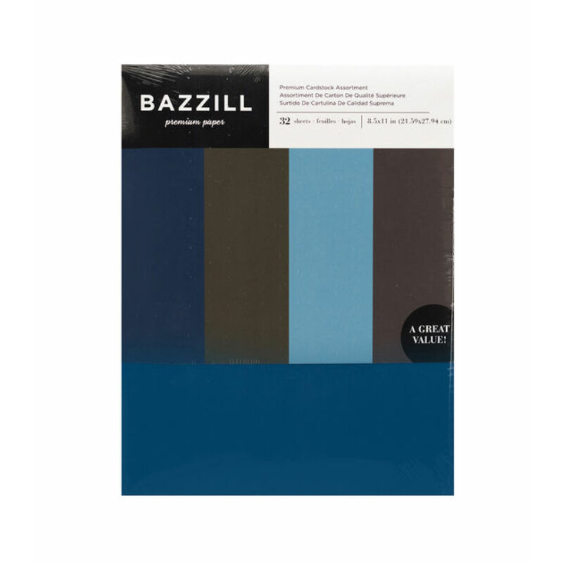 Bazzill Premium 8x11 Paper - Cool (32 Pieces)