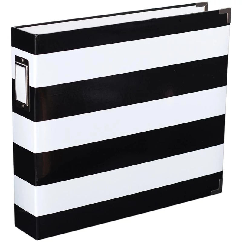Becky Higgins - Project Life - 12 x 12 Album Black & White Stripe By Heidi Swapp