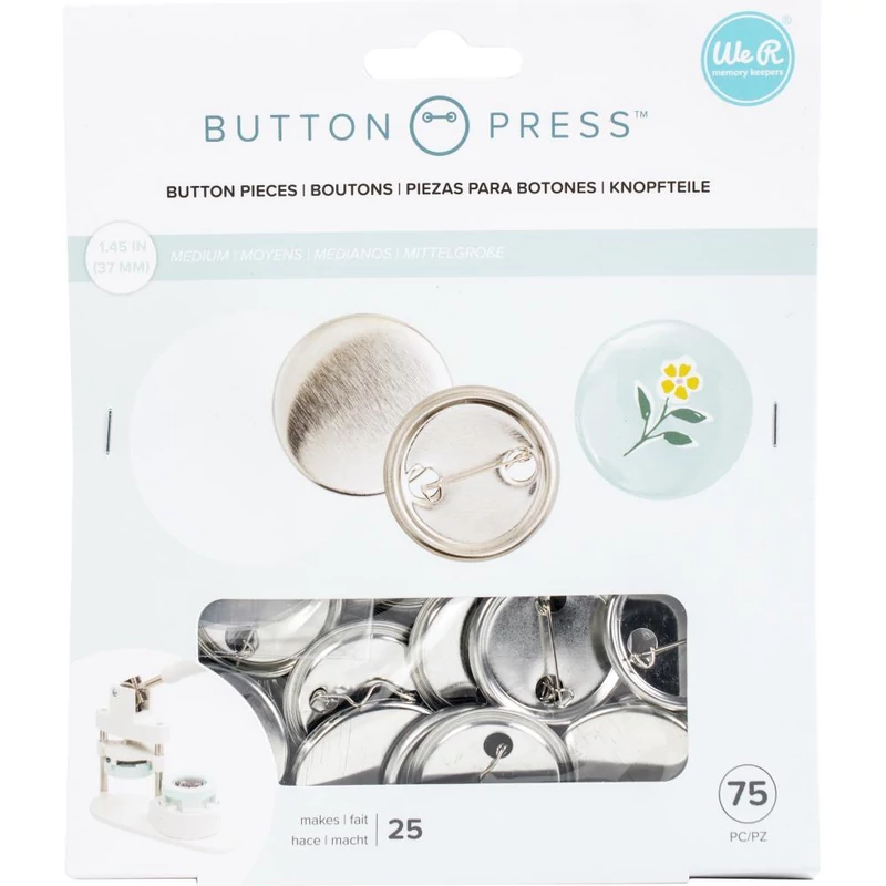 We R Memory Keepers - Button Press közepes gombalap (75 db)