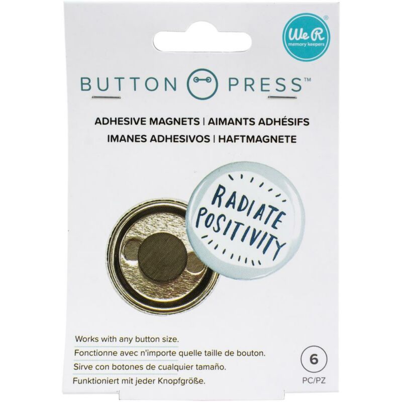 We R Memory Keepers - Button Press öntapadós mágnes (6 db)