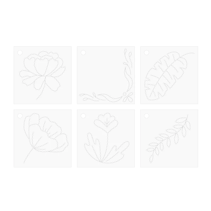 We R Memory Keepers - Stitch Happy Stencil Kit - Floral (6 pieces)