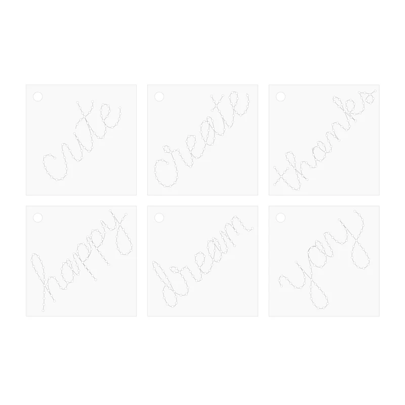 We R Memory Keepers - Stitch Happy Stencil Kit - Words (6 pieces)