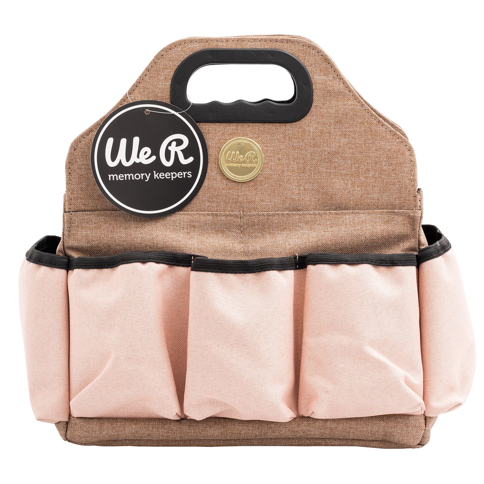 We R Memory Keepers Crafter's Shoulder Bag-Taupe & Pink