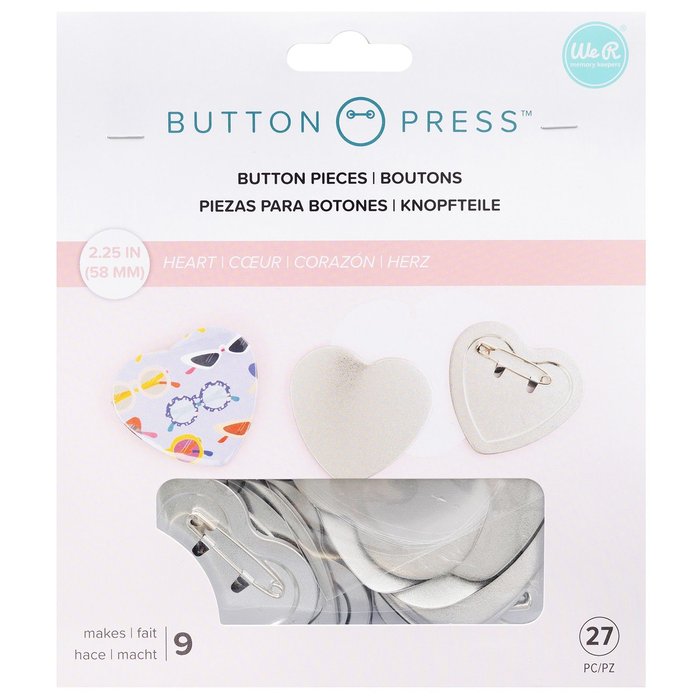 We R Memory Keepers - Button Press | We R Memory Keepers - Button Press  Heart Buttons (30 Pieces) - Pink and Paper Scrapbooking Shop
